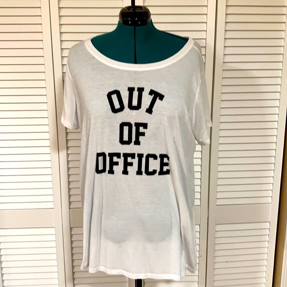 Torrid Plus Size 3X “Out of Office” White Crew Tee